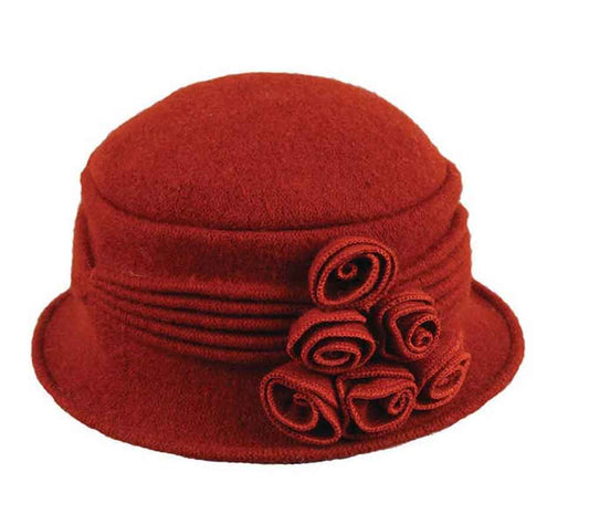 C- Jeanne Simmons Women's Fleece Slouch Hat with Flower, Style#7554