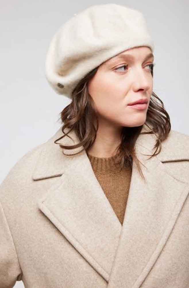 *Laulhere-France "Cocoon" 100% Cashmere Acetate-Lined French Beret, Style#274