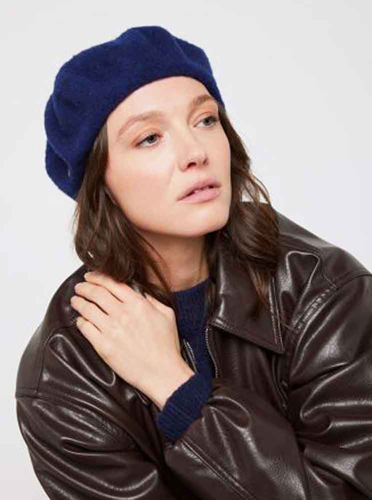 *Laulhere-France "Cocoon" 100% Cashmere Acetate-Lined French Beret, Style#274