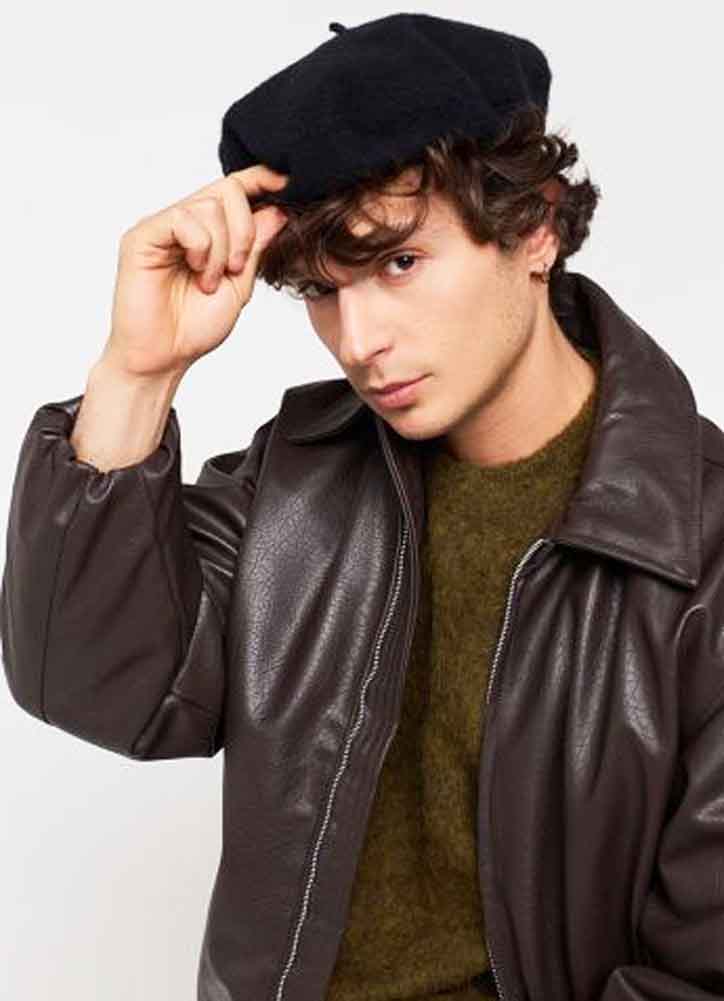 *Laulhere-France "Cocoon" 100% Cashmere Acetate-Lined French Beret, Style#274