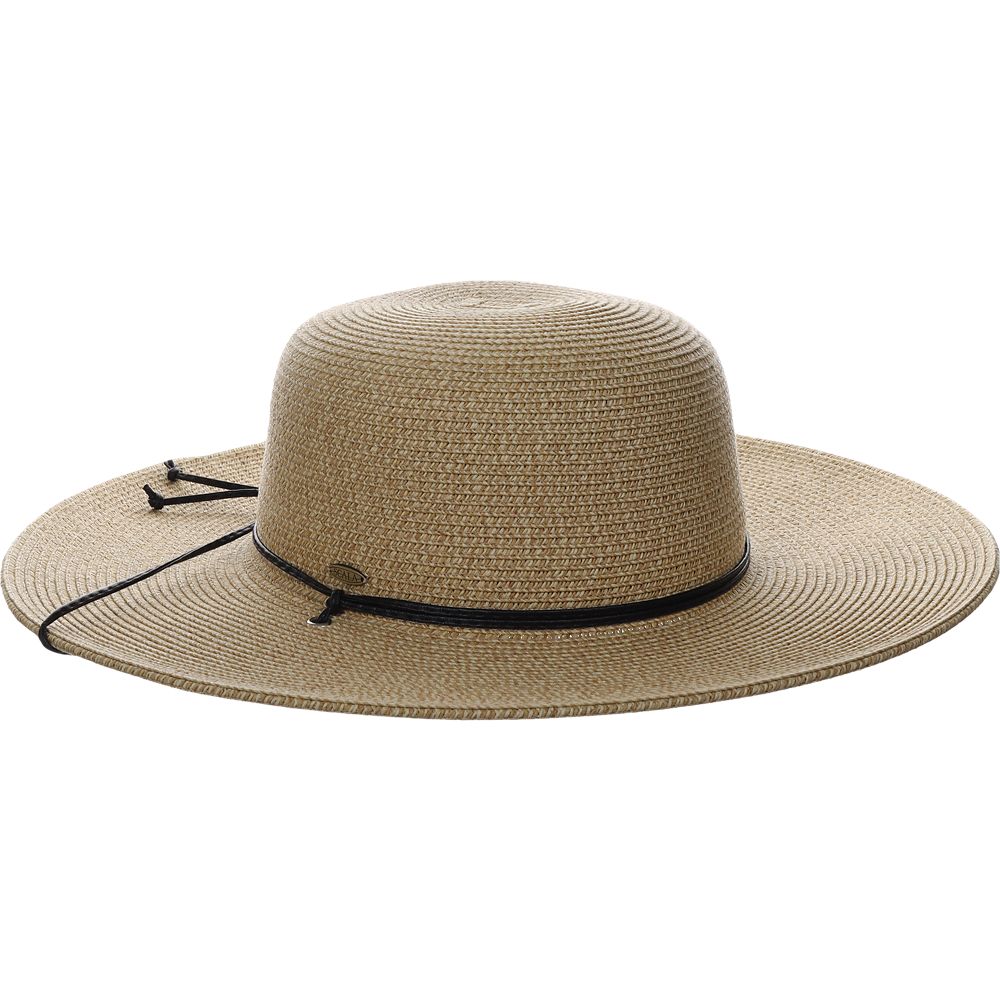 C- Scala Womens "Cleo" Paper Braid Round Crown Sunhat with 4" Brim & Chin Cord, Style# LP46