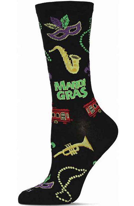 Y- Mardi Gras New Orleans Womens Anklet Novelty Socks