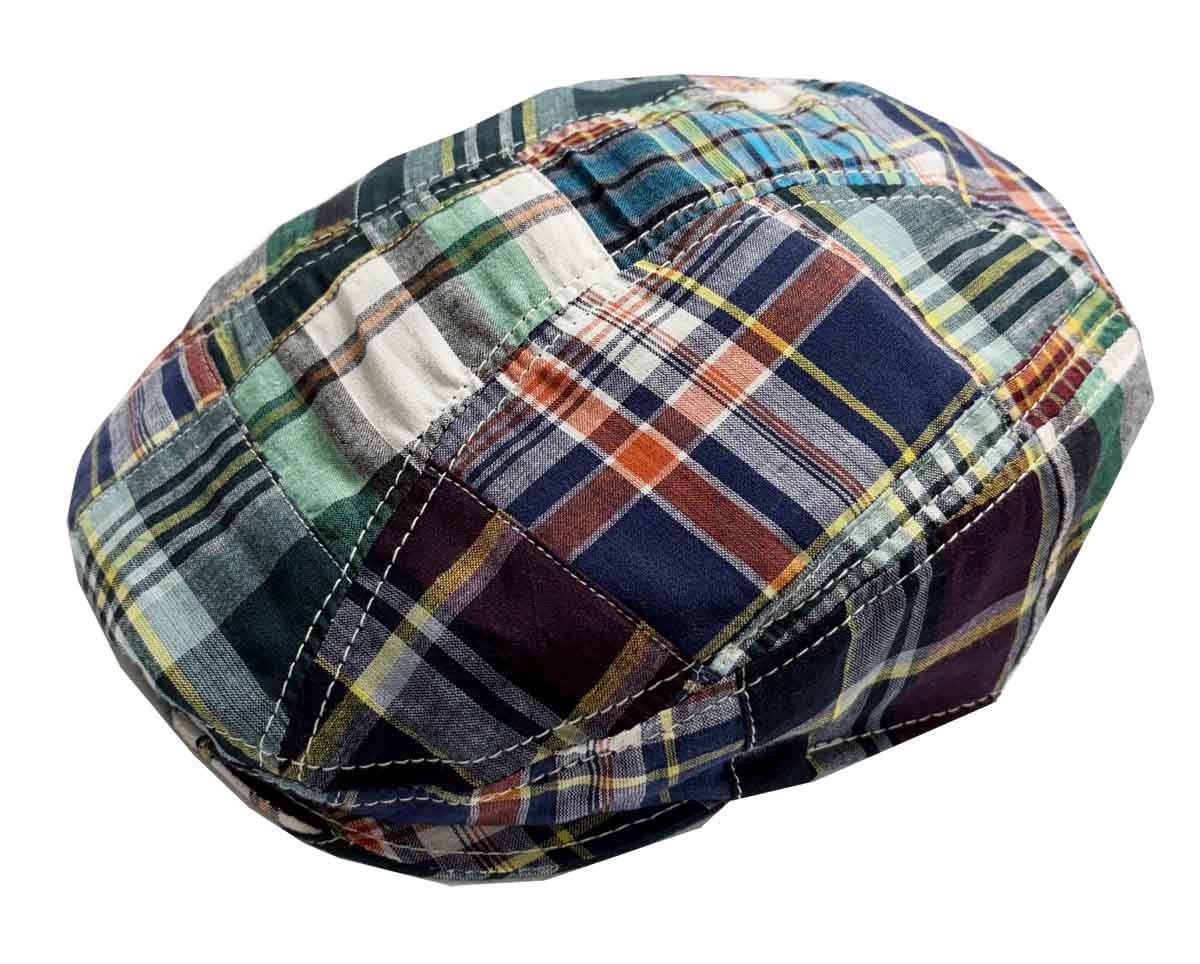 A--New York Hat Co. Madras Patchwork 100% Cotton 1900 Driver Ivy Cap, Unisex, #6001