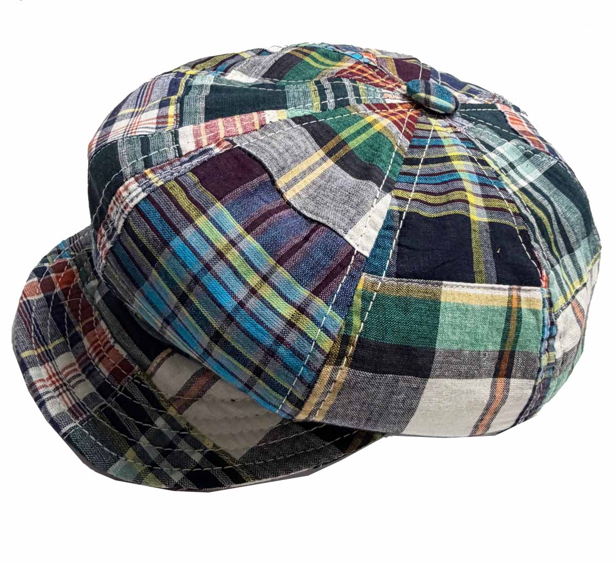 A--New York Hat Co. Madras Patchwork 100% Cotton SPITFIRE Cap, Style#6228