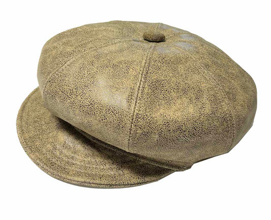 A--New York Hat Co. Antique Leather Spitfire Cap, Style# 9245