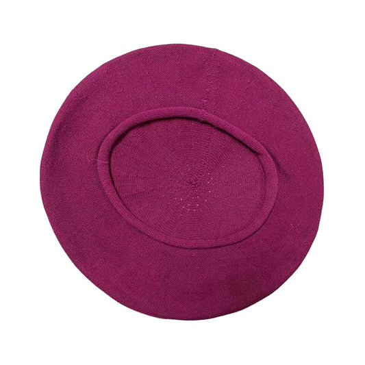 Raspberry Cotton Classic French Beret, NEW! "The kind you find in a Secondhand Store", PARKHURST BERETS, Made In Canada, #30016
