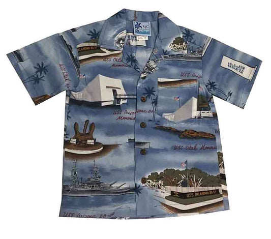 KALAHEO/RJC Youth Pearl Harbor Hawaiian Shirt, Style# 847Y