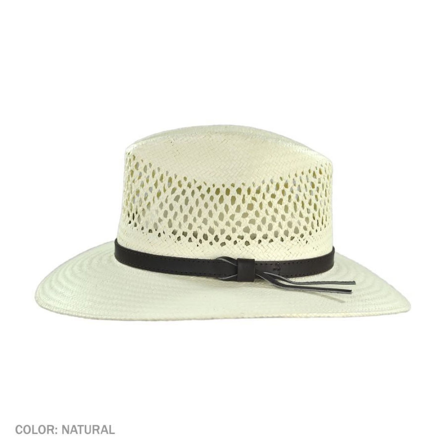 B Stetson Hat Company - "DIGGER" Shantung Vented Straw Outback Hat, Style#3832
