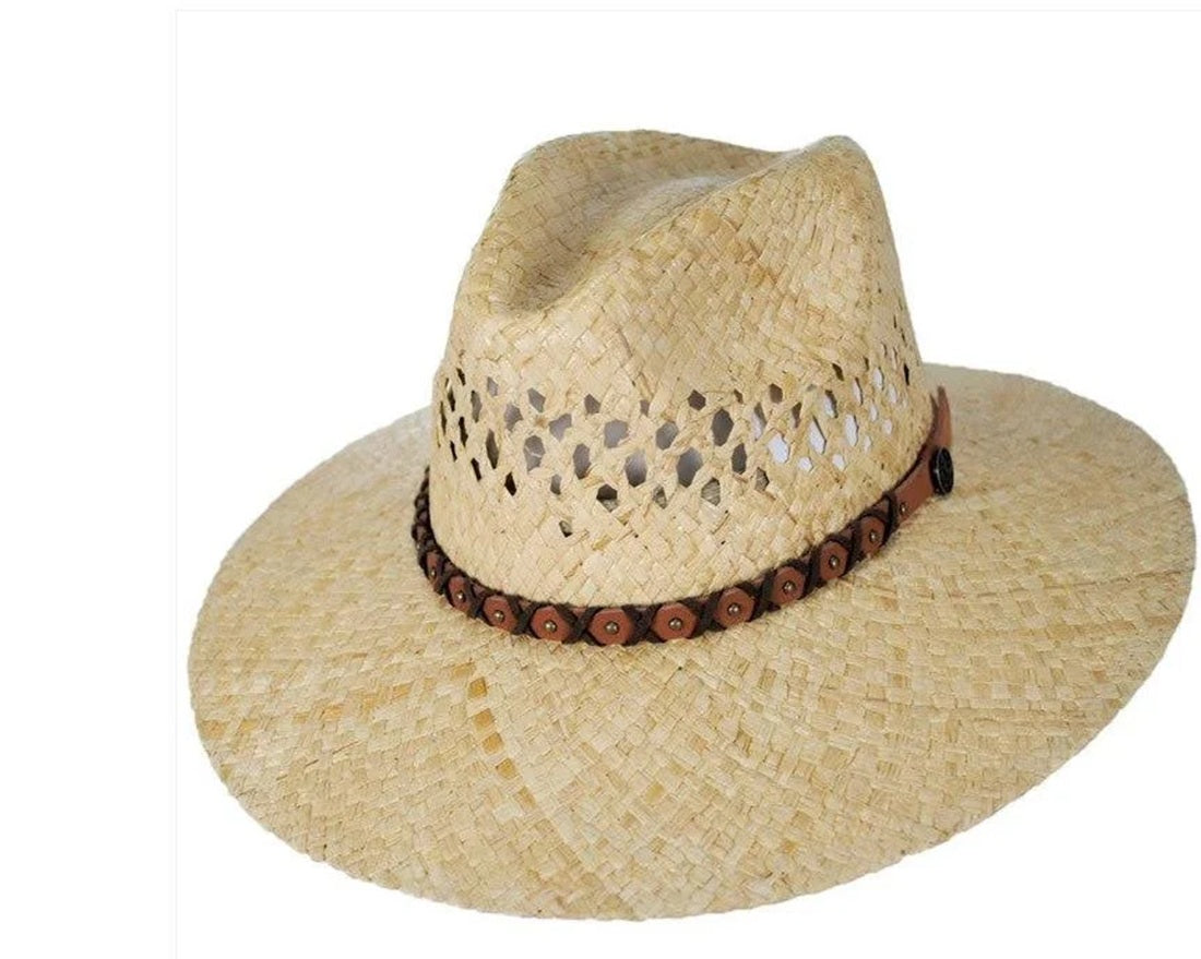 B Stetson Hat Company - "DANBURY" Palm Straw Safari Hat