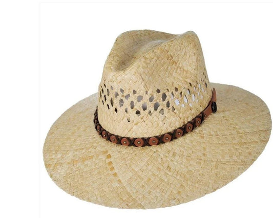 B Stetson Hat Company - "DANBURY" Palm Straw Safari Hat