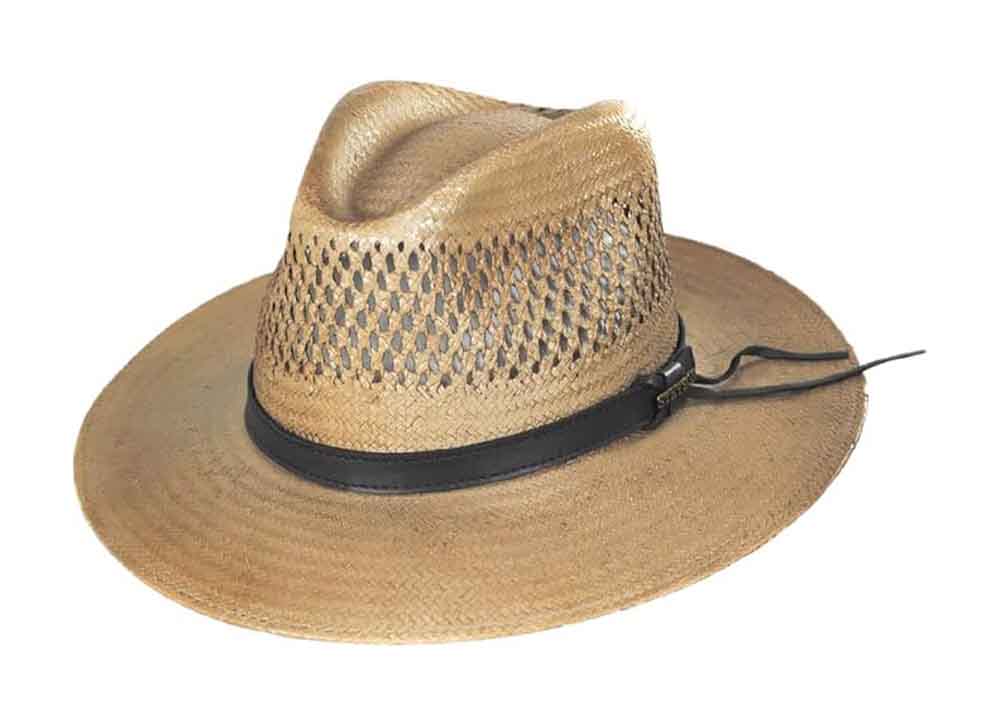 B Stetson Hat Company - "Peak View" Vented Straw Outback Hat, Style#9327