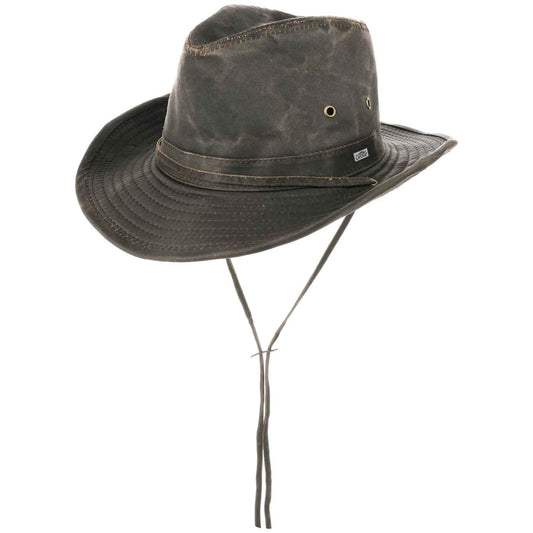 A--Conner's Men's Bounty Hunter Weathered Cotton Outback Hat with Chin Cord