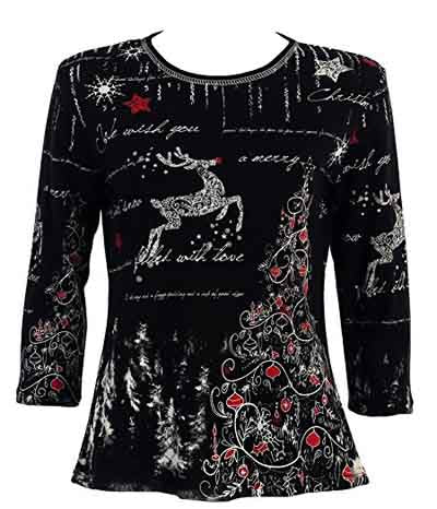 Jess & Jane Reindeer Dream Christmas Cotton Top