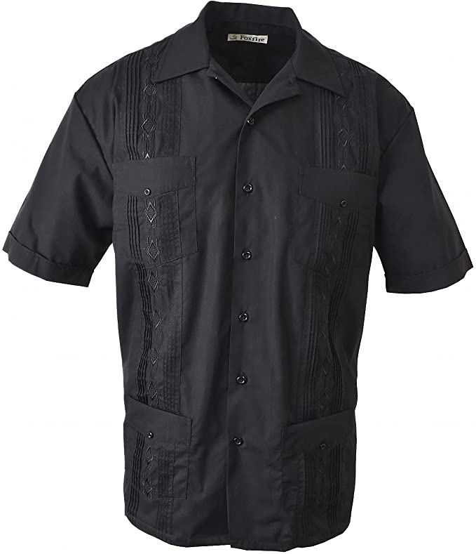 Foxfire poly/cotton embroidered Men's guayabera shirt