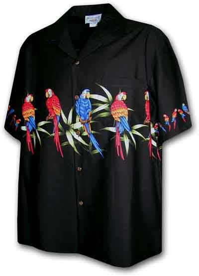 Pacific Legend Mens Tropical Parrot Hawaiian Shirts - Aloha Shirt, Style# 440-3636