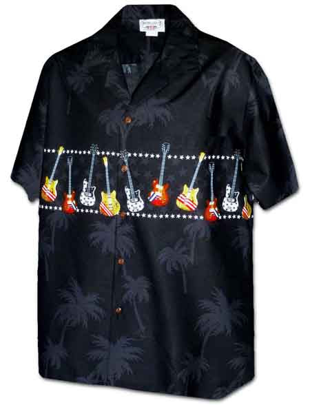 Pacific Legend Guitars Men's Camp Hawaiian Shirts, Style#440-3940