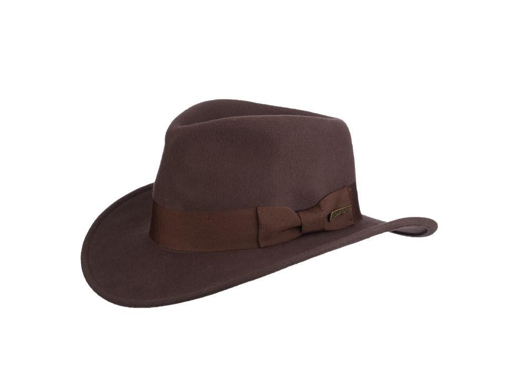 Official Indiana Jones Crushable, Water Repellent Wool Felt Outback with 3" Brim