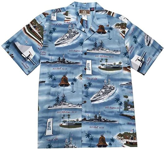 KALAHEO Mens Vietnam Military Aircraft Aloha Shirt, Style#858