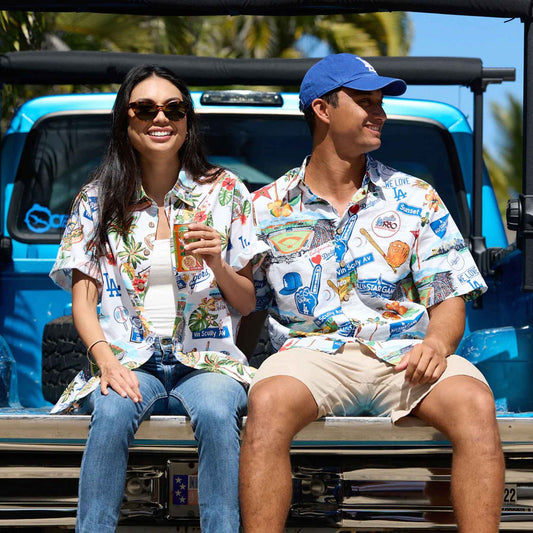 Reyn Spooner Men's Los Angeles Dodger MLBH Classic Fit Scenic Hawaiian Shirt, Style#5524