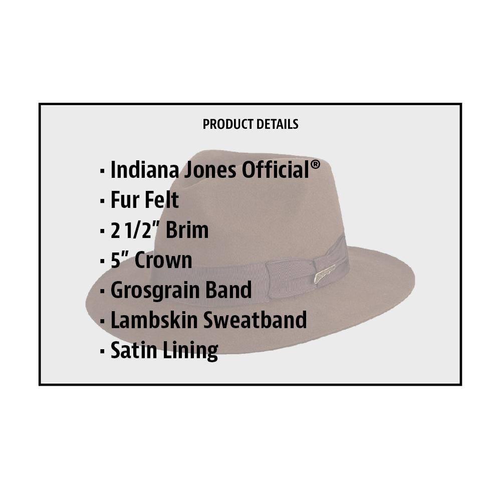 Indiana Jones Fur Felt Fedora with Raw Edge 2 1/2" Brim, "The BARRANCA  Style#554