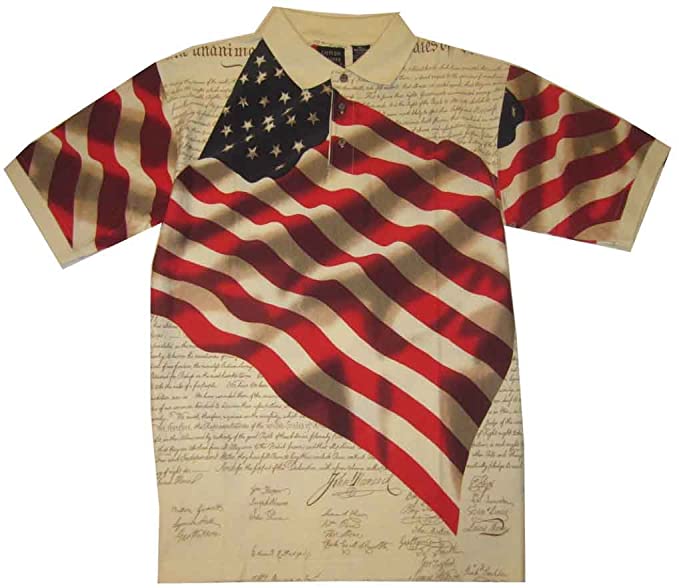 Men's Patriotic Flag Knit Shirt, Style# BENJI39