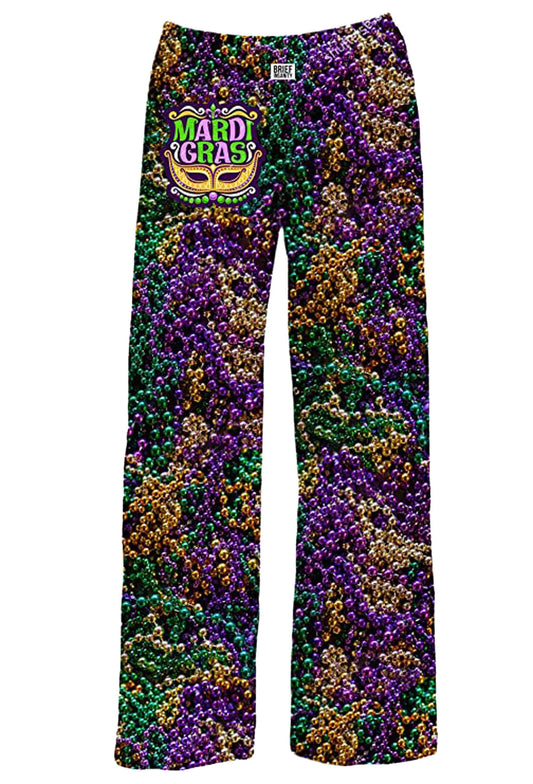 BRIEF INSANITY Mardi Gras Print Unisex Lounge Pants with Pockets