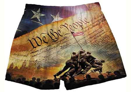 Brief Insanity Unisex We The People Military silky boxers