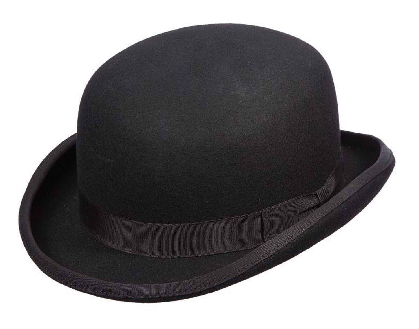 Scala Mens Wool Felt Bowler Derby Satin Lined Hat, Color Black, Style#WF507