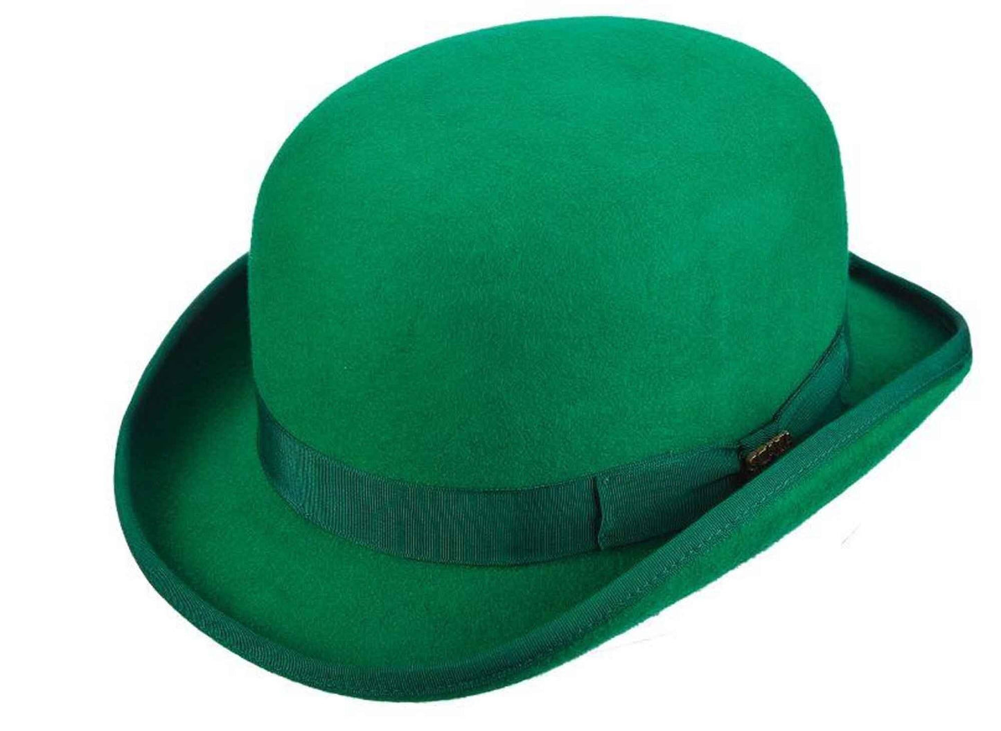 Scala Mens Wool Felt Bowler Derby Satin Lined Hat, Color Kelly Green, Style#WF507