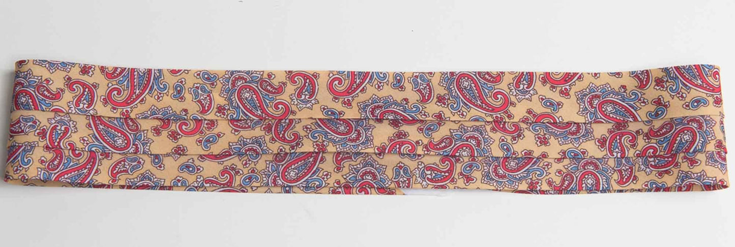 polyester silky paisley print hat bands with two hooks