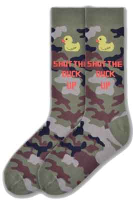 K Bell  Men's Shut the Duck Up novelty sock