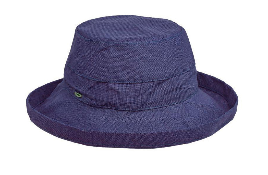 Scala Women's "BARI" Cotton Hat with Inner Drawstring and Upf 50+ Rating, 2-1/2" Brim,Style#LC484