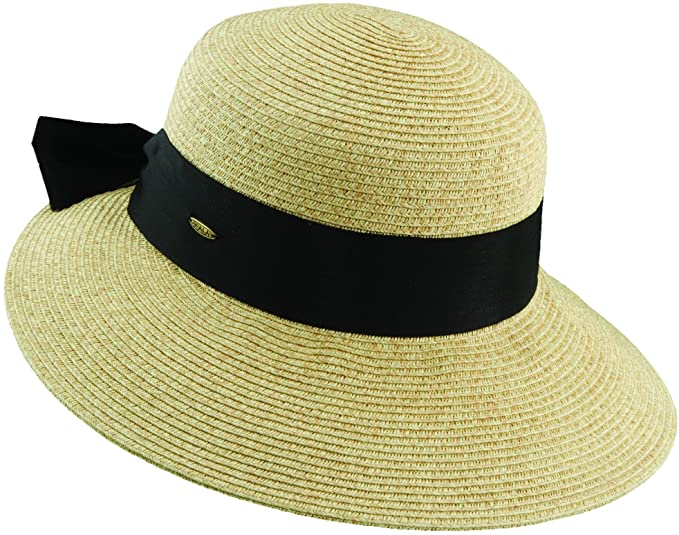 Scala Womens "Riviera" Paper Braid Round Crown Sunhat with 3-3/4" Dimentional" Brim, Style# LP149