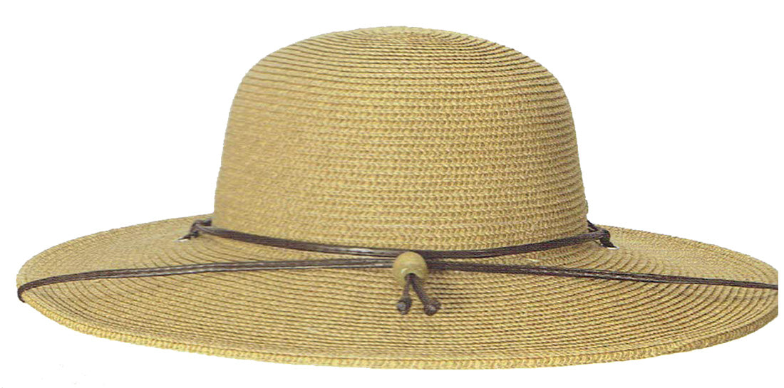 Scala Womens "Cleo" Paper Braid Round Crown Sunhat with 4" Brim & Chin Cord, Style# LP46