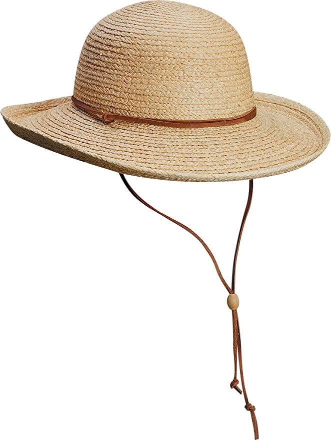 Scala Womens Fine Braid Raffia Sunhat with Leather Chin Cord, Style# LR113