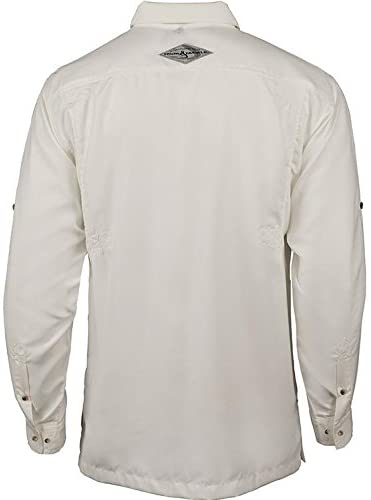 Hook & Tackle Men's Seacliff 2.0 | Long Sleeve | Vented | UV Sun Protection | Performance Fishing Shirt X-Large / White