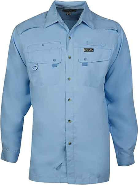Hook & Tackle Men's Seacliff 2.0 | Long Sleeve | Vented | UV Sun Protection | Performance Fishing Shirt XX-Large / Sky Blue