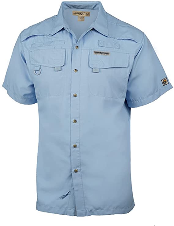 Hook &Tackle Shirt Men Size Large Performance UPF 50 Sun Cover Blue  Lightweight