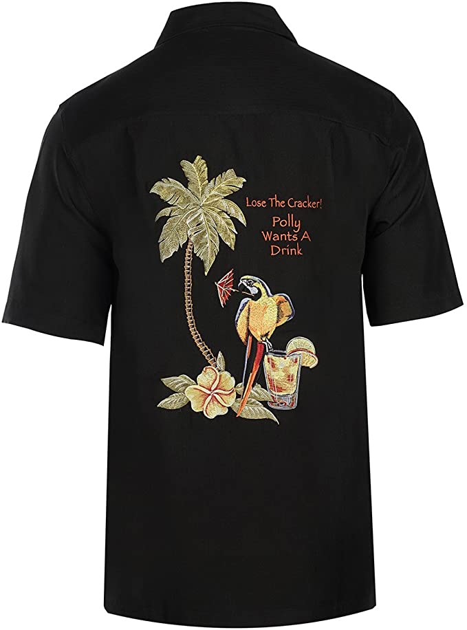 Weekender polly drink parrot embroidered shirt