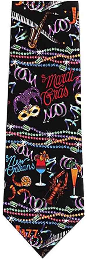 Museurm Artifact New Orleans Mardi Gras  multi color novelty tie