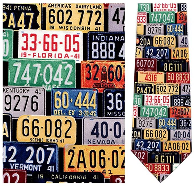 Museum Artifact License Plate Necktie