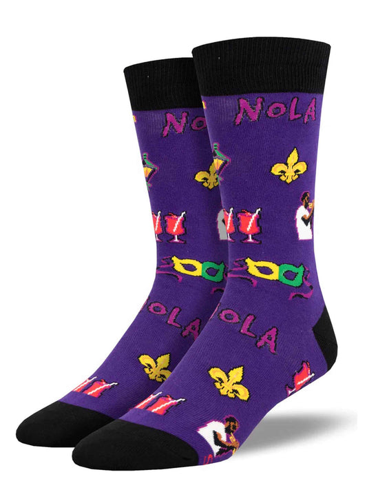 Mardi Gras New Orleans Mens Novelty Socks