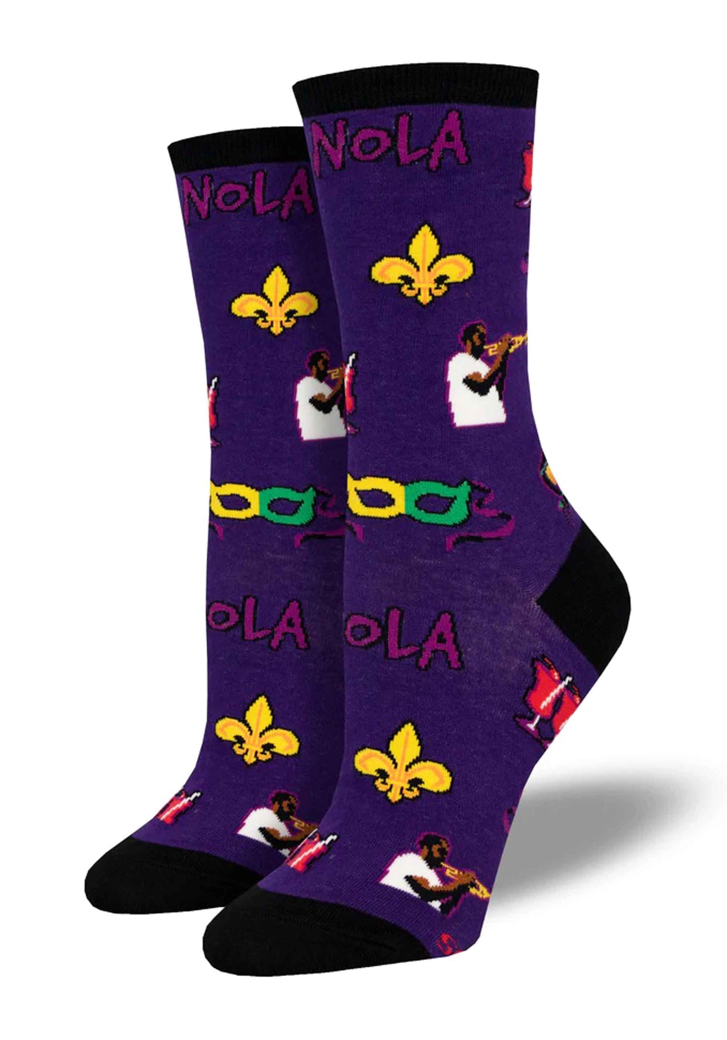 Y- Mardi Gras New Orleans Womens Anklet Novelty Socks