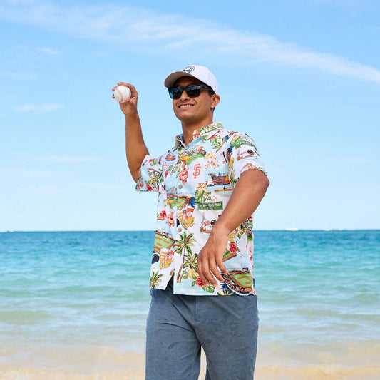 Reyn Spooner Cleveland Indians Baseball Aloha Shirt Men's XL