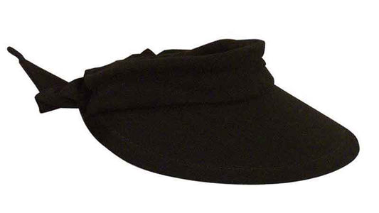 Scala Women's Cotton Visor with 4 1/4" Peak ,Bow, & Velcro® Closure, Style#V25